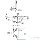 Grohe ESSENCE NEW kádtöltő csaptelep zuhanyszettel, matt fekete 336282431