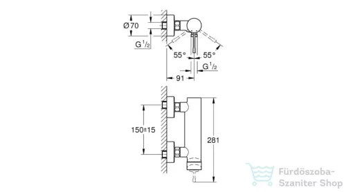 Grohe ESSENCE egykaros zuhanycsaptelep, króm 33636001