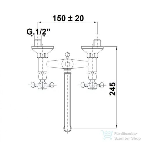 Sapho REITANO ANTEA fali mosdócsaptelep, bronz (3366)