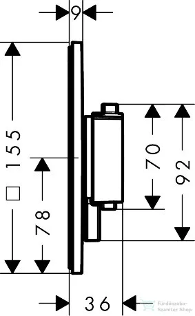 Hansgrohe ECOSTAT Comfort E falsík alatti kád/zuhany csaptelep, polírozott arany hatású 33711990