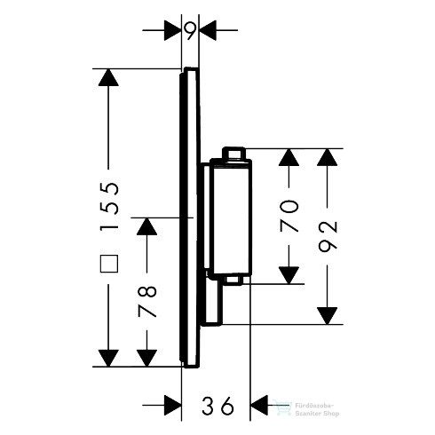 Hansgrohe ECOSTAT Comfort Q falsík alatti termosztátos kád/zuhany csaptelep, szálcsiszolt bronz 33712140