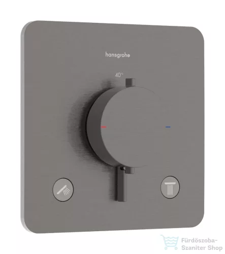 Hansgrohe ECOSTAT Comfort Q falsík alatti kád/zuhany csaptelep, szálcsiszolt fekete króm 33713340