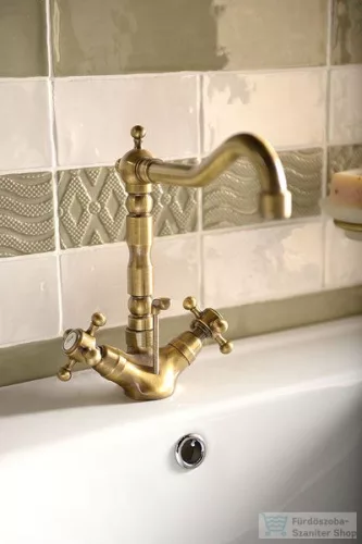 Sapho ANTEA mosdó csaptelep automata leeresztővel, bronz 3376