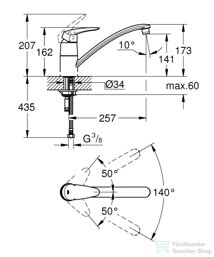 Grohe EURODISC EGYKAROS MOSOGATÓCSAP 1/2? króm 33770001