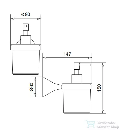 Bugnatese ORION fali szappanadagoló,szálcsiszolt arany 33804OS