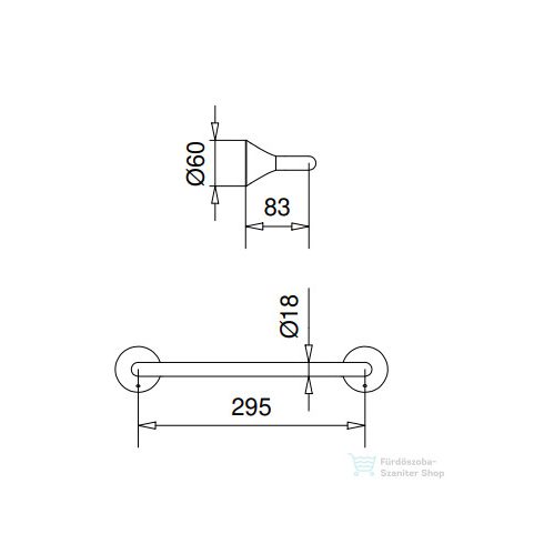 Bugnatese ORION 29,5 cm-es törölközőtartó,króm 33810CR