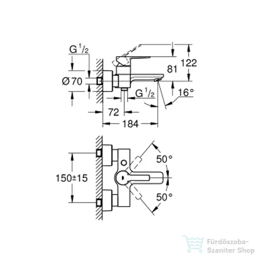 Grohe Lineare egykaros kádtöltő csaptelep, supersteel 33849DC1