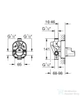 Grohe univerzális alaptest 1/2" kád/zuhany csaptelephez,33961000