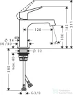 Hansgrohe AXOR CITTERIO M mosdó csaptelep automata leeresztővel,polírozott fekete króm 34010330