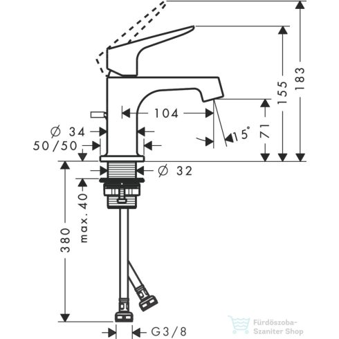 Hansgrohe AXOR CITTERIO M mosdó csaptelep automata leeresztővel,polírozott arany hatású 34016990