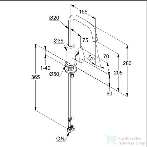 Kludi PURE&SOLID magasított mosdócsaptelep króm 340240575