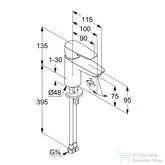 Kludi PURE&SOLID egykaros mosdó csaptelep 75, leeresztő nélkül, króm 340280575