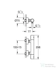 GROHE Grohtherm 1000 termosztátos zuhany csaptelep zuhanyszett nélkül,Supersteel 34065DC2