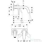 Hansgrohe AXOR Citterio M egykaros, falsík alatti mosdócsaptelep dekorlappal és rövid kifolyóval DN15, króm  34112000