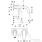Hansgrohe AXOR Citterio M falsík alatti mosdó csaptelep 16,7 cm-es kifolyóval,szálcsiszolt sárgaréz hatású 34112950