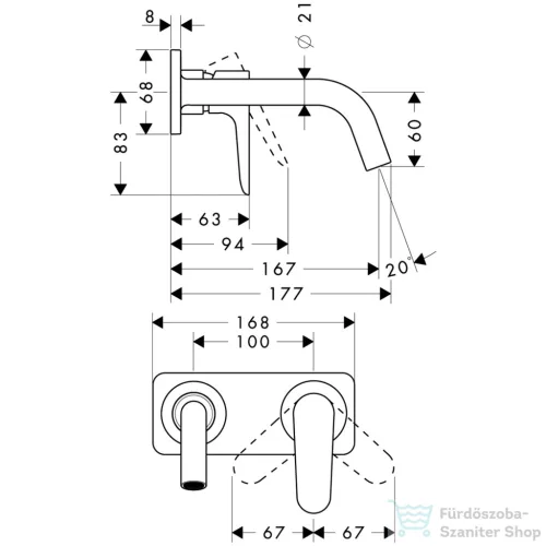 Hansgrohe AXOR Citterio M falsík alatti mosdó csaptelep 16,7 cm-es kifolyóval,polírozott arany hatású 34112990
