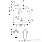 Hansgrohe AXOR Citterio M egykaros, falsík alatti mosdócsaptelep takarórozettákkal és rövid kifolyóval DN15, króm  34113000