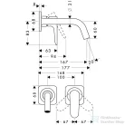 Hansgrohe AXOR Citterio M falsík alatti mosdó csaptelep 16,7 cm-es kifolyóval,szálcsiszolt fekete króm 34113340