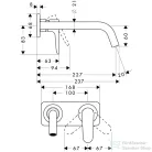 Hansgrohe AXOR Citterio M falsík alatti mosdó csaptelep 22,7 cm-es kifolyóval,nem zárható leeresztővel,szálcsiszolt arany hatású 34115250