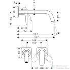 Hansgrohe AXOR  Citterio M egykaros, falsík alatti mosdócsaptelep takarórozettákkal és hosszú kifolyóval DN15, króm 34116000
