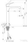 Hansgrohe AXOR CITTERIO M 250 magasított mosdó csaptelep nem zárható leeresztővel,króm 34127000