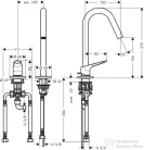 Hansgrohe AXOR CITTERIO M 2-lyukú mosdó csaptelep DN15, automata leeresztővel, króm 34132000