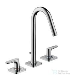   Hansgrohe AXOR CITTERIO M 3-lyukú mosdó csaptelep takarórozettákkal és rövid kifolyóval DN15, automata leeresztővel, króm 34133000
