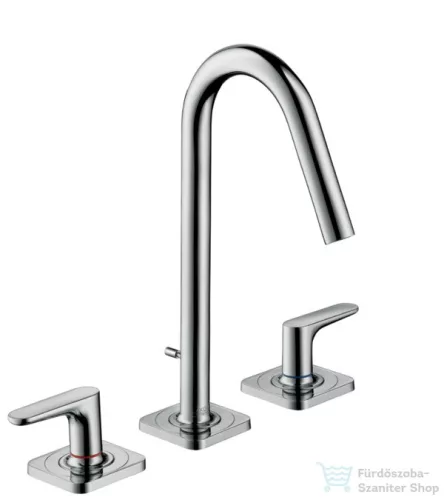 Hansgrohe AXOR CITTERIO M 3-lyukú mosdó csaptelep takarórozettákkal és rövid kifolyóval DN15, automata leeresztővel, króm 34133000
