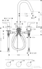 Hansgrohe AXOR CITTERIO M 3 üléses mosdó csaptelep automata leeresztővel,szálcsiszolt nikkel 34133820