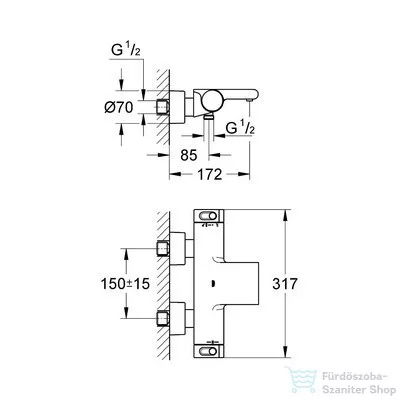 Grohe Grohtherm 2000 termosztátos kádcsaptelep 34174001