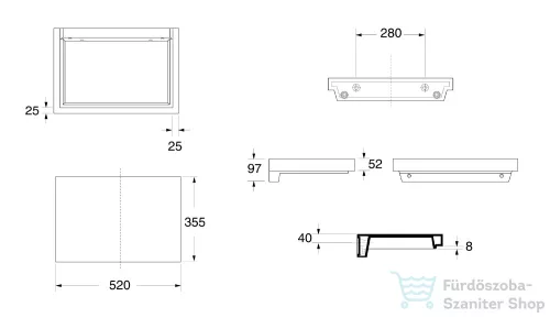 Sapho KERASAN INKA kerámia lap 52x35,5 cm matt fehér 341830
