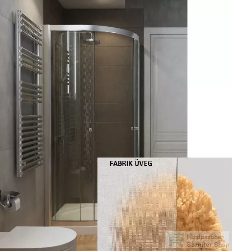 Radaway Projecta A 80x80 íves zuhanykabin, króm/fabrik