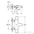 Grohe Precision Trend Termosztátos kádcsaptelep 1/2″, króm 34227002