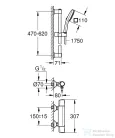 Grohe PRECISION TREND termosztátos zuhany csaptelep zuhanyszettel,króm 34237003