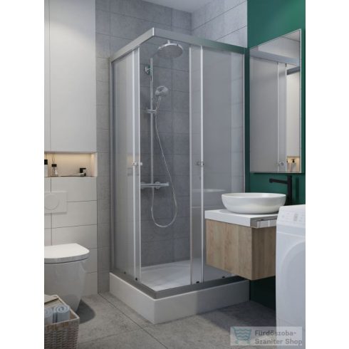 Radaway Projecta C 80x80 szögletes zuhanykabin, króm/átlátszó