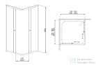 Radaway Projecta C 80x80 szögletes zuhanykabin, króm/átlátszó