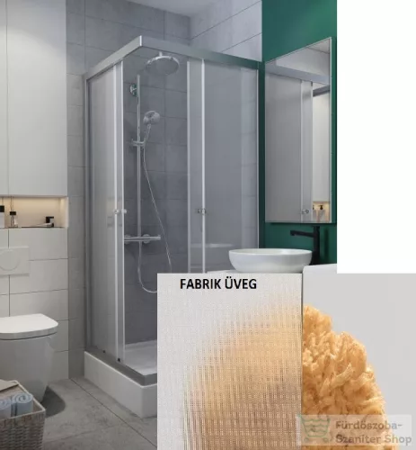 Radaway Projecta C 80x80 szögletes zuhanykabin, króm/fabrik