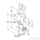 Kludi PURE&SOLID egykaros mosdó csaptelep 100 NA 15, automata leeresztővel, króm 342900575