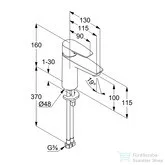 Kludi PURE&SOLID egykaros mosdó csaptelep 100 NA 15, leeresztő nélkül, króm 342920575