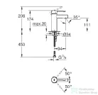 Grohe ESSENCE mosdó csaptelep, automata leeresztővel, króm 34294001