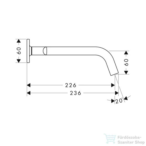 Hansgrohe AXOR Citterio M falsík alatti mosdó csaptelep 22,6 cm-es kifolyóval,polírozott fekete króm 34315330