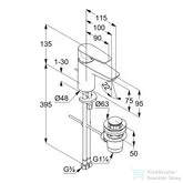 Kludi PURE&SOLID egykaros mosdó csaptelep 70 NA 15, automata leeresztővel, króm 343820575