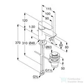 Kludi PURE&SOLID egykaros mosdó csaptelep 60 NA 15, automata leeresztővel, króm 343850575