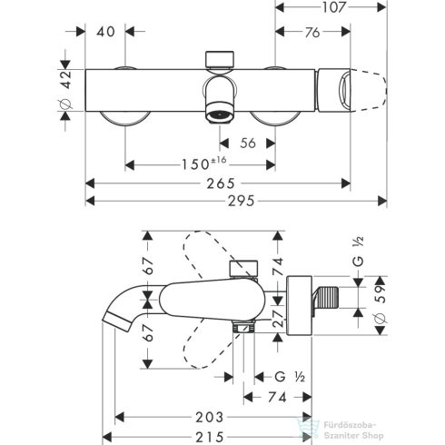Hansgrohe AXOR CITTERIO M kádtöltő csaptelep,polírozott fekete króm 34420330