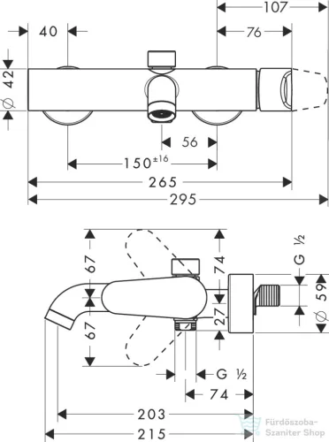 Hansgrohe AXOR CITTERIO M kádtöltő csaptelep,szálcsiszolt sárgaréz hatású 34420950