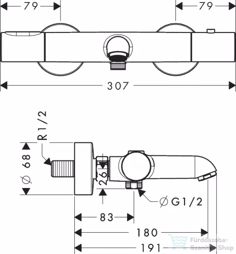 Hansgrohe AXOR Citterio M termosztátos kádtöltő csaptelep,polírozott arany hatású 34435990