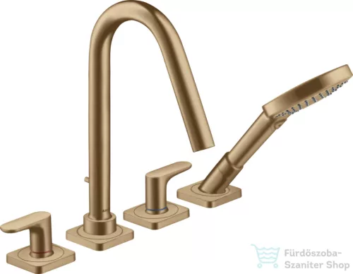 Hansgrohe AXOR CITTERIO M 4 üléses épített peremre szerelhető kádtöltő csaptelep,szálcsiszolt bronz 34454140