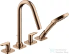 Hansgrohe AXOR CITTERIO M 4 üléses épített peremre szerelhető kádtöltő csaptelep,polírozott vörös arany hatású 34454300