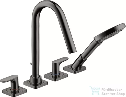 Hansgrohe AXOR CITTERIO M 4 üléses épített peremre szerelhető kádtöltő csaptelep,polírozott fekete króm 34454330