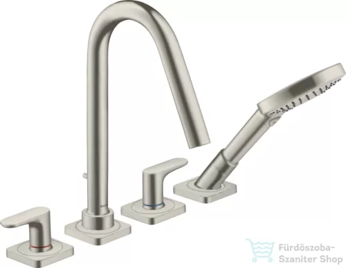 Hansgrohe AXOR CITTERIO M 4 üléses épített peremre szerelhető kádtöltő csaptelep,rozsdamentes acél hatású 34454800
